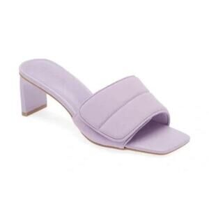 Open Edit Women's Cava Slide Sandal Square Toe Heels Purple Size 6.5M